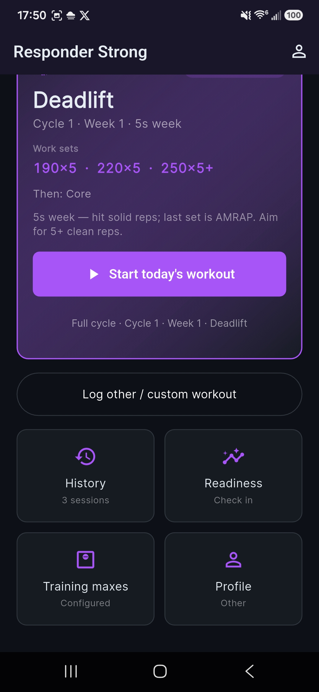 Responder Strong Session