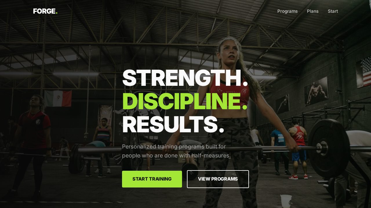 Forge Fitness sample screenshot
